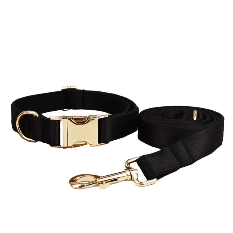 Cloth dog chest strap traction rope set with collar, leash, bow, and vest components