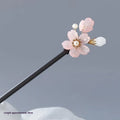 Retro Chinese style hairpin with blue Chinese bellflower floral design for updos