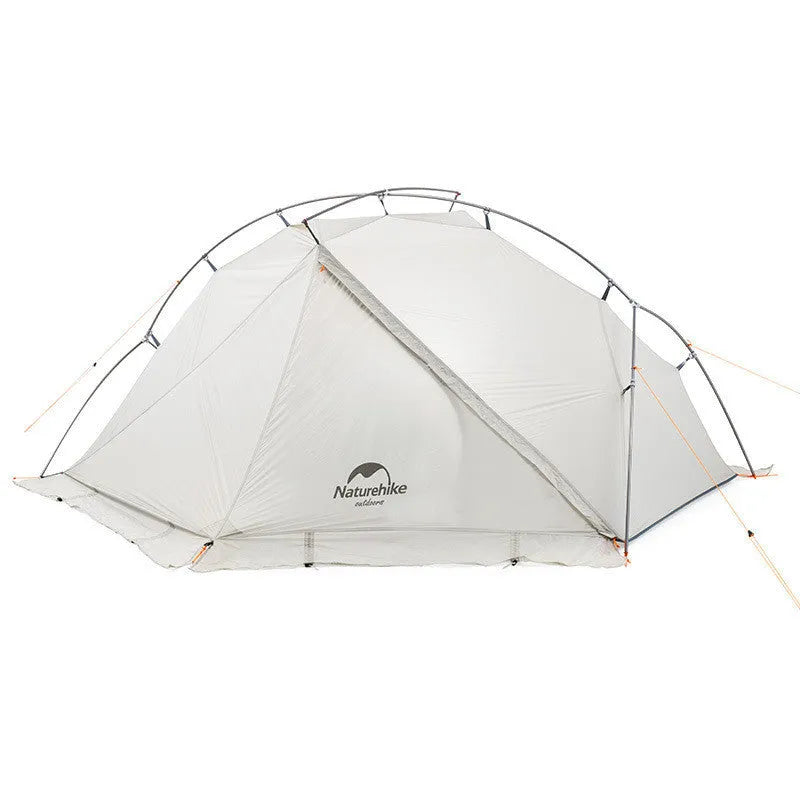 Ultra-light camping tent with aluminium alloy poles and 15D nylon plaid outer, Moonlight White, Single or Double