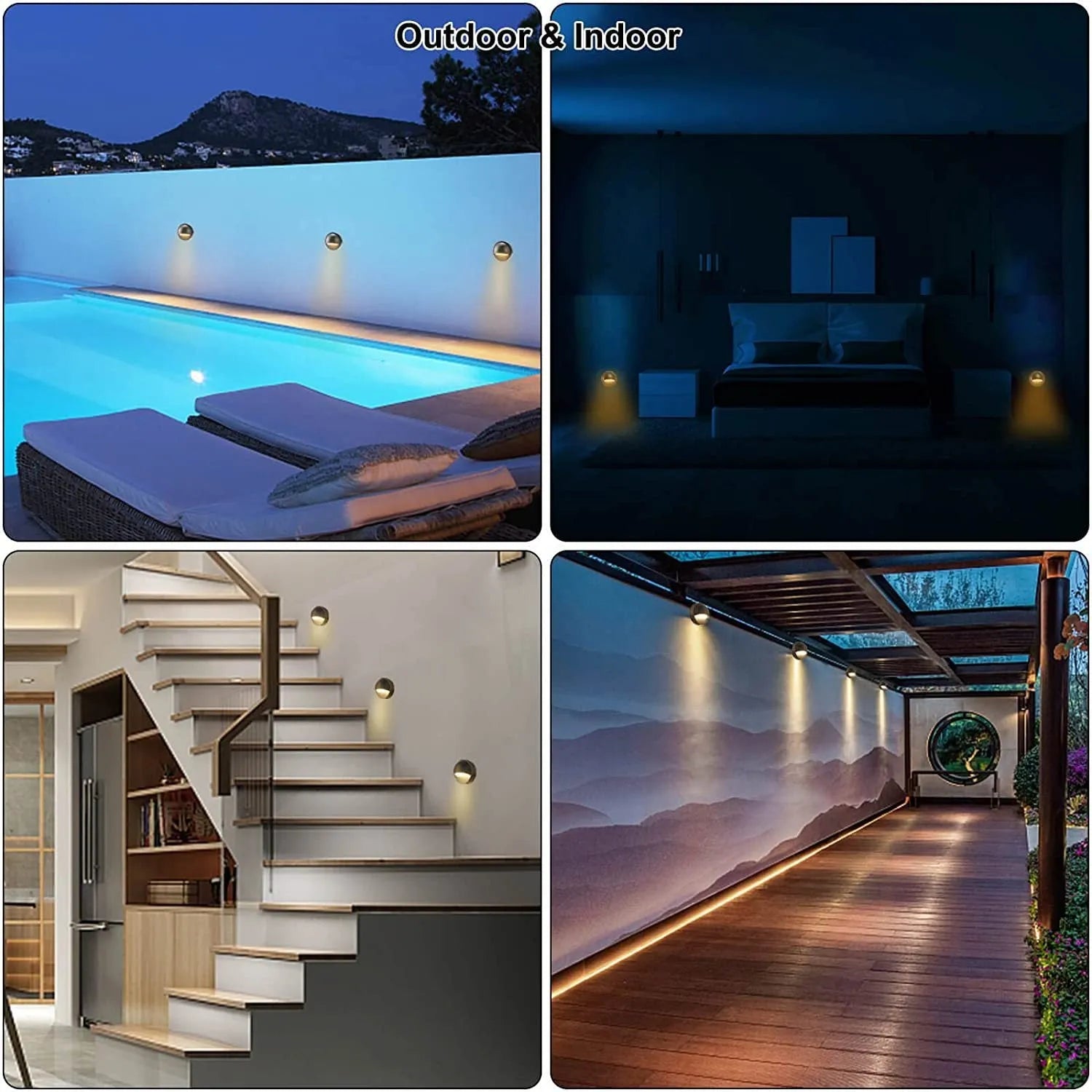 Low voltage platinum coloured outdoor step light for garden paths with IP67 waterproof rating
