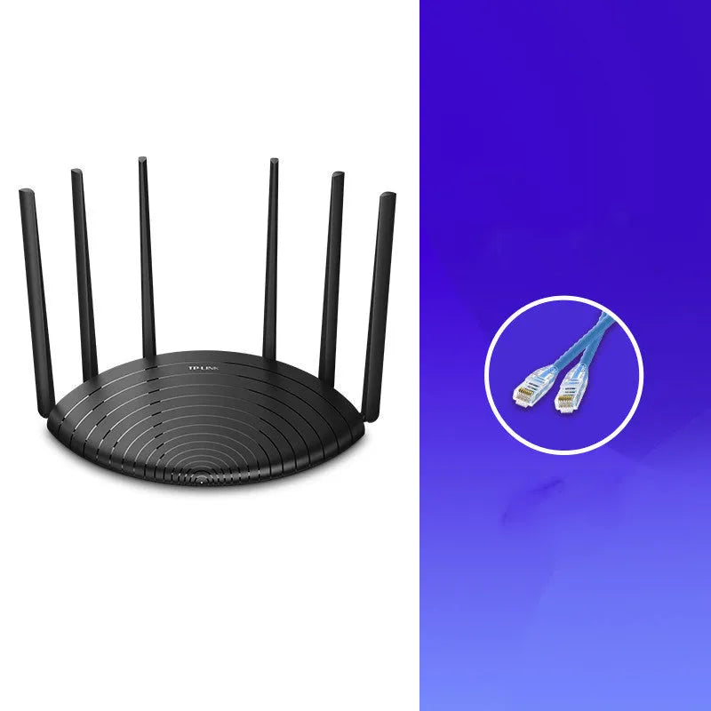 TP-Link TL-WDR7661 AC1900 Gigabit wireless router in a compact black design.