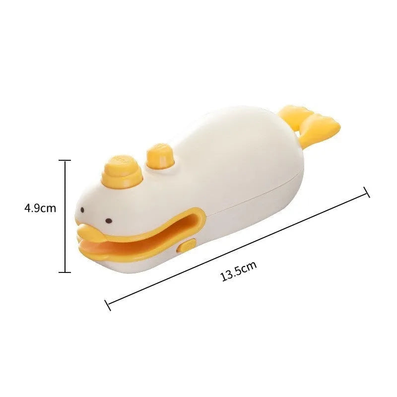 Small yellow duck rechargeable sealing machine with animal jacquard style and charging cable