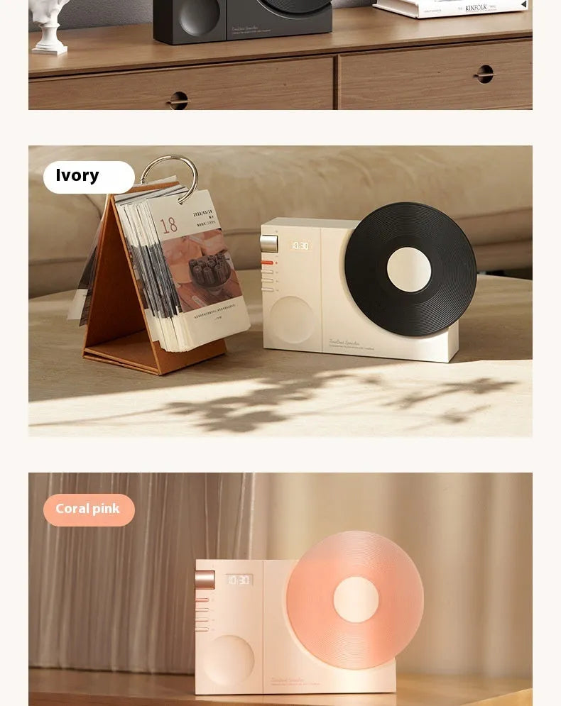 Mini portable Bluetooth speaker in Obsidian Black with USB charging port and card insertion slot.