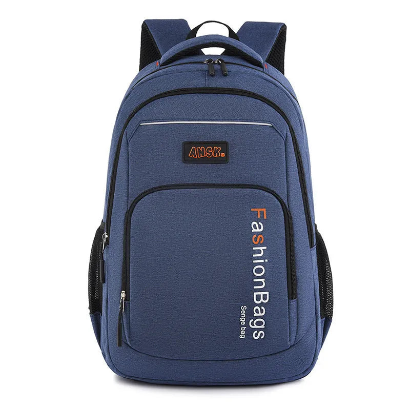 Black street trend nylon backpack showing internal laptop compartment, phone pocket, and file bag organisation.
