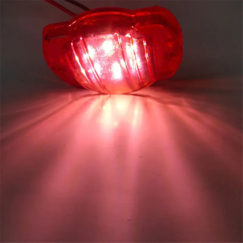 Round LED side light in red for truck trailer boat 12V 24V signal marker