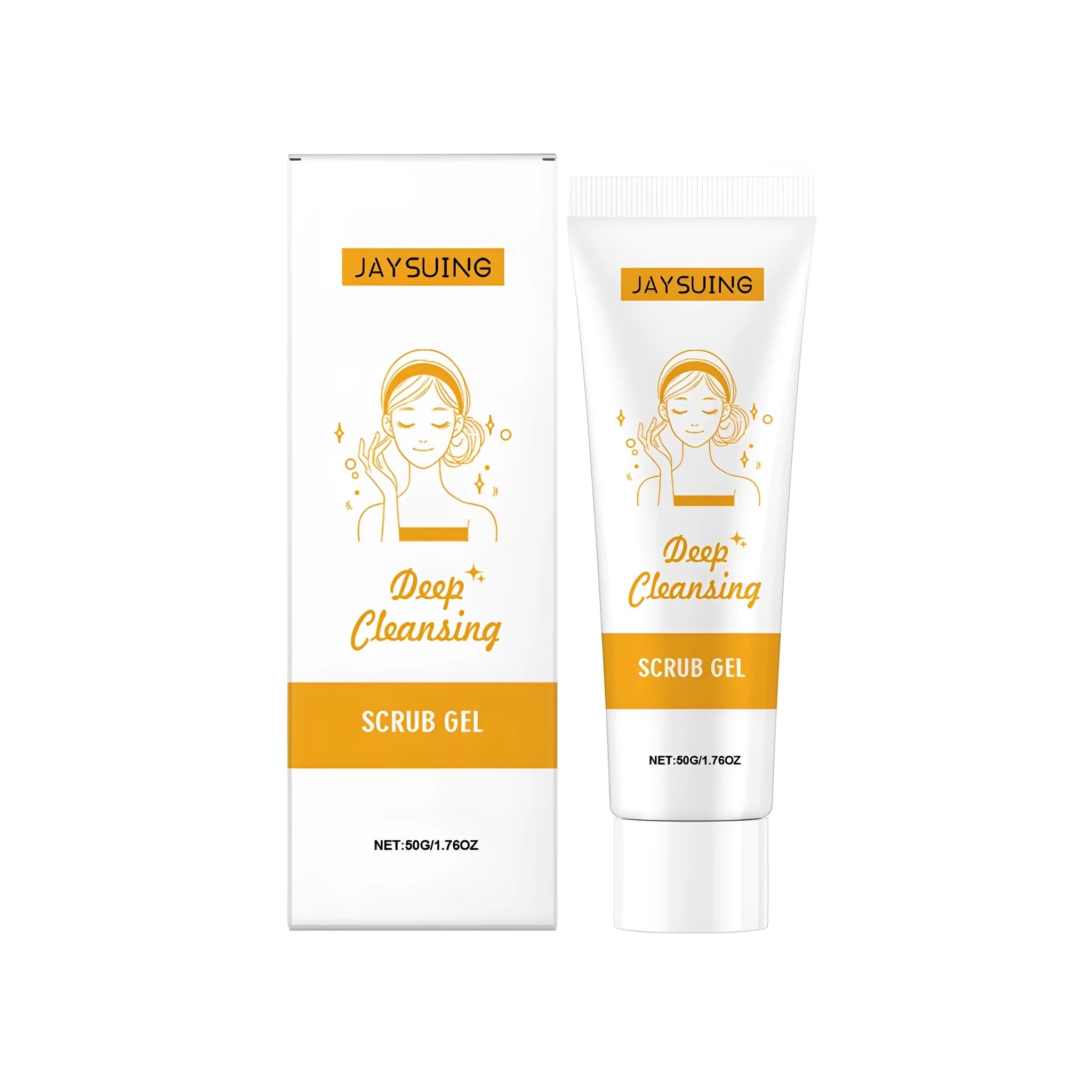 50g tube of deep cleansing scrub gel with Centella and aloe extract for facial exfoliation.