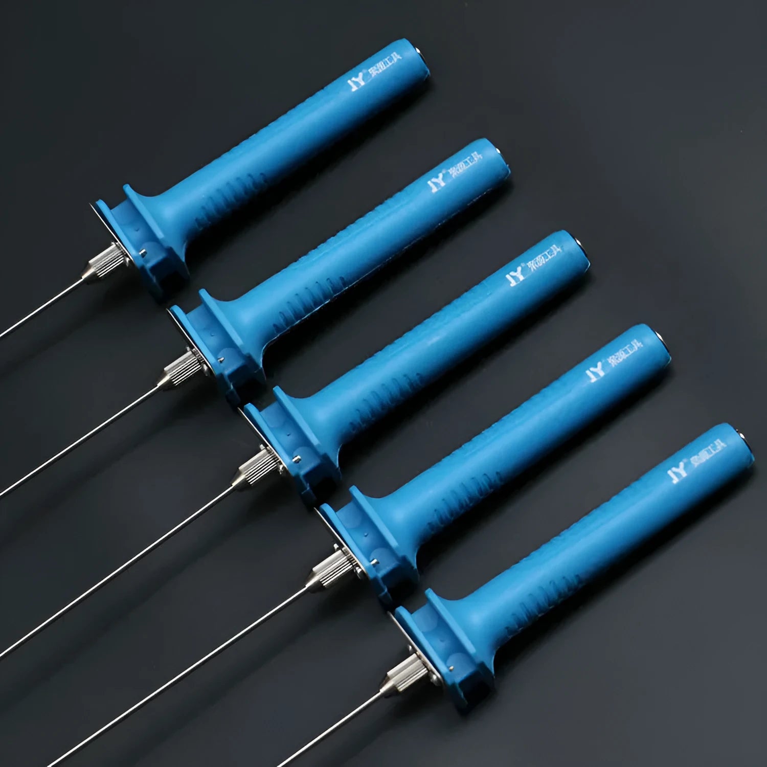Blue plastic-handled electric heating cutter pen with a metal thermocutting blade.