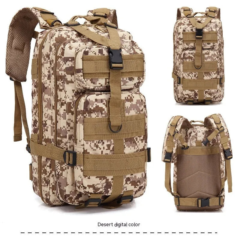 Large capacity off-road hiking backpack in tactical colour with air pillow shoulder straps