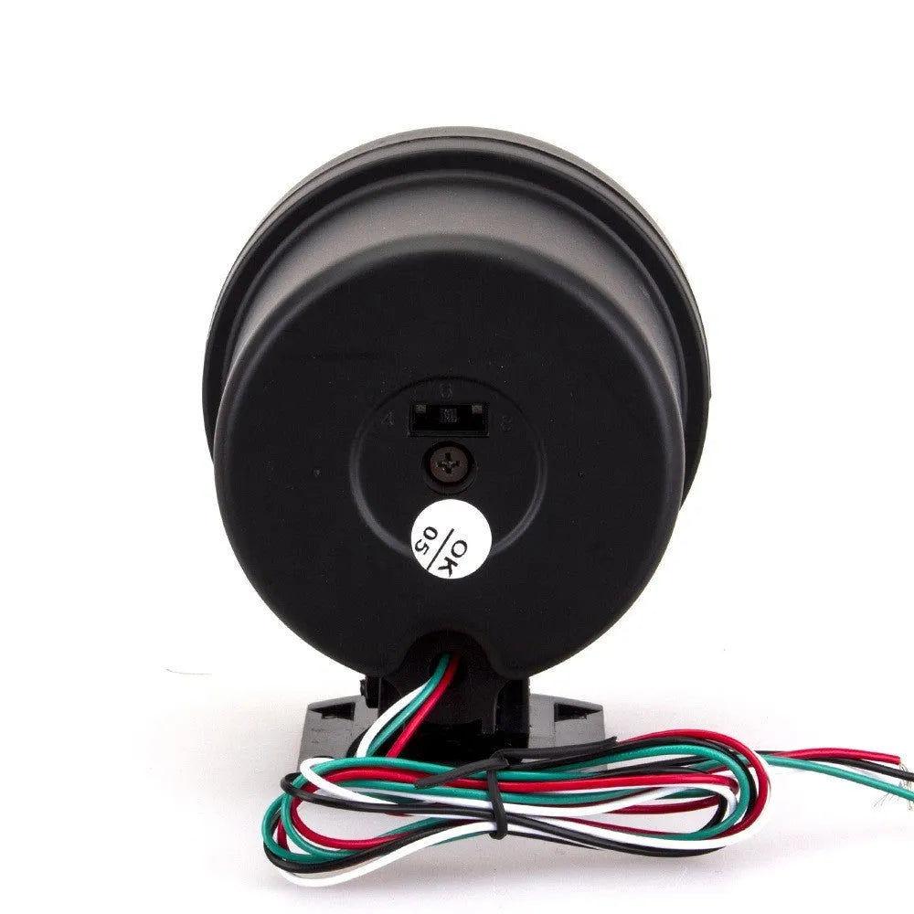 Black automotive blue light pointer tachometer with 95 mm plastic housing