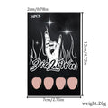 24 French manicure nail art pieces with black tips in short almond shape