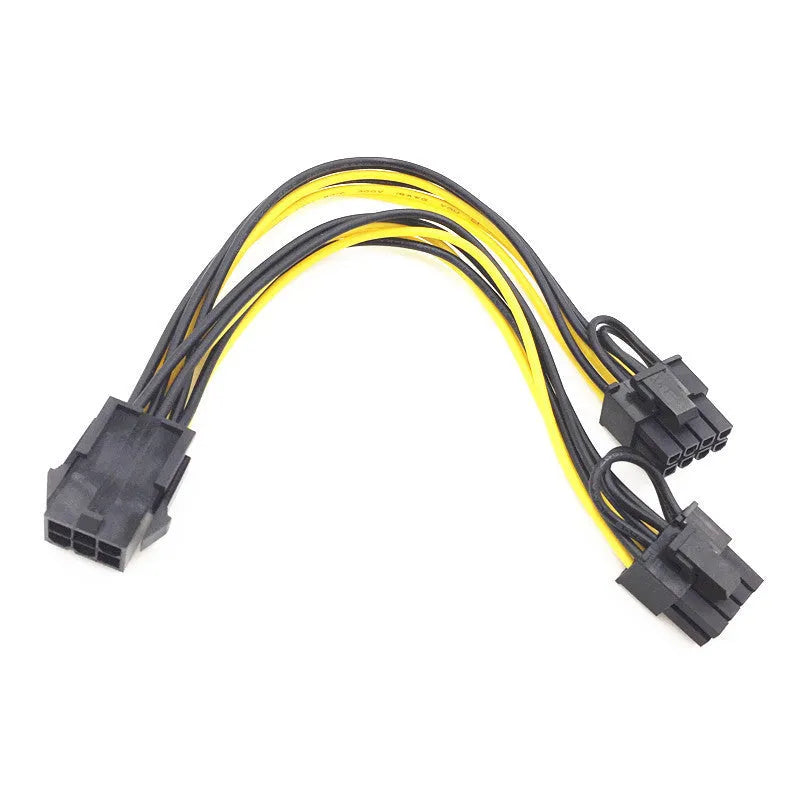 6 pin to dual 8 pin graphics card power supply cable with oxygen-free copper wire for PC use