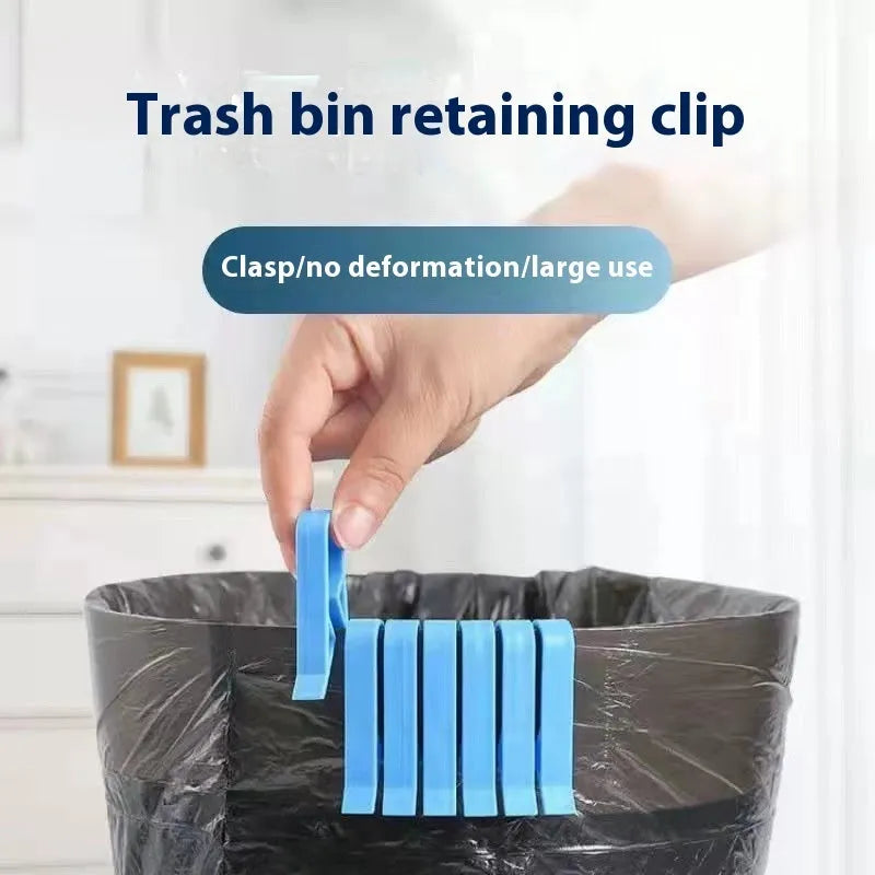 PP plastic non-slip clip for attaching a bin liner to the side of a trash can.