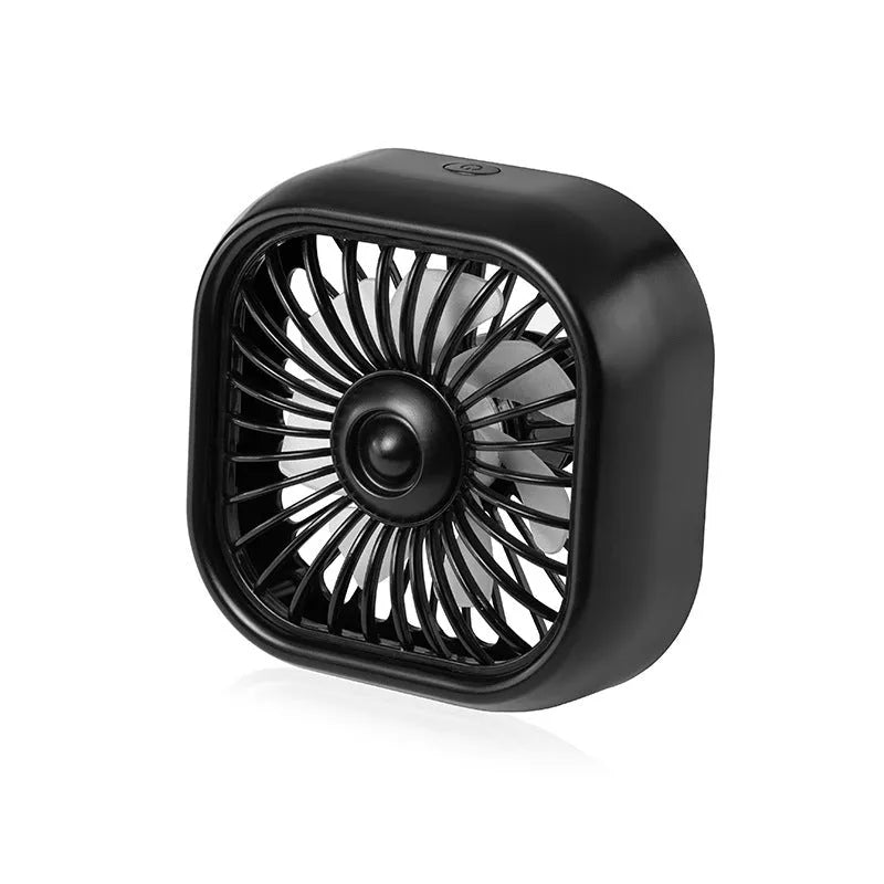 USB car fan for vehicle air vents with three-speed settings and compact design