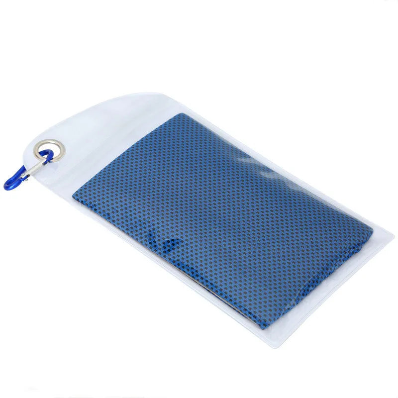 Polyester cooling towel for mountaineering with rounded corners 30x90cm in multiple colours