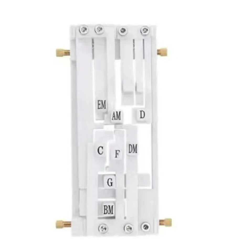 Black automatic chord changer device for folk guitar with 2024 double chord mechanism.