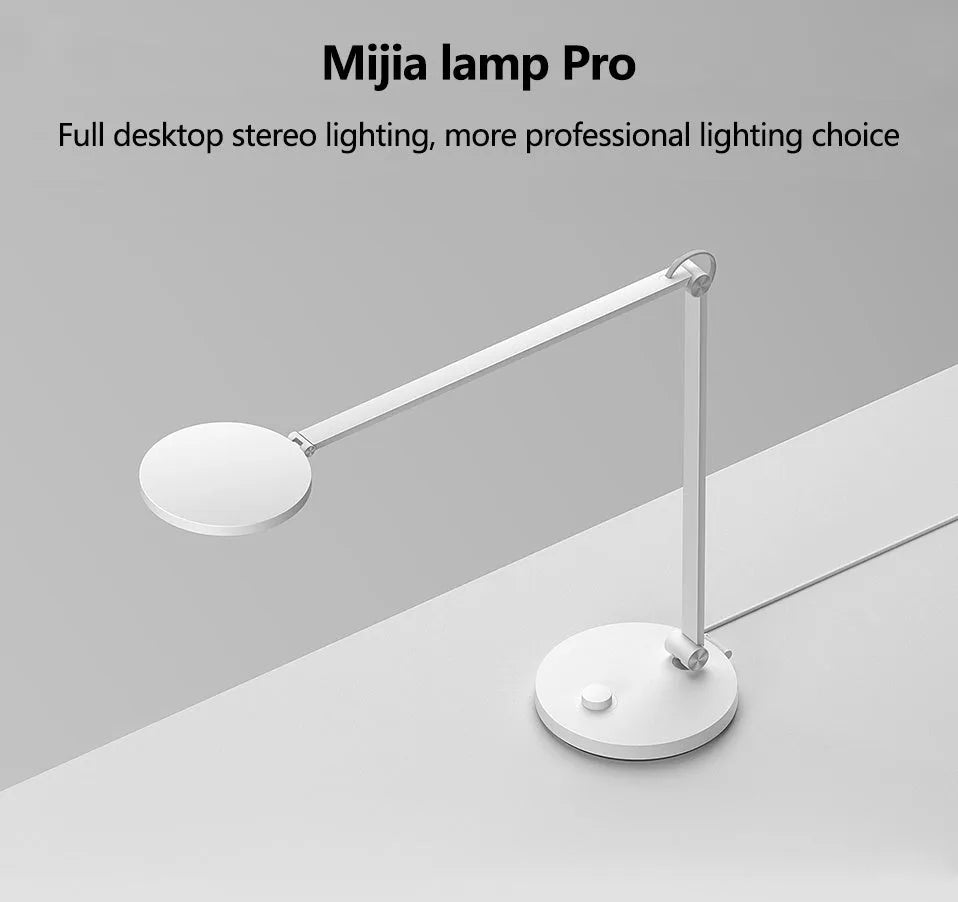 ProLED smart folding desk lamp with adjustable arm and LED light panel on a wooden desk.