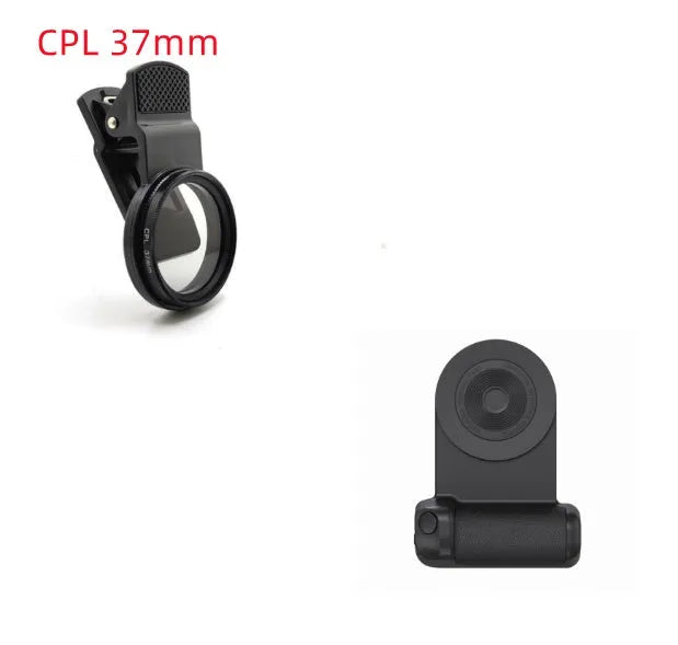 Black magnetic camera handle bracket for smartphone photography with rotatable design and ergonomic grip