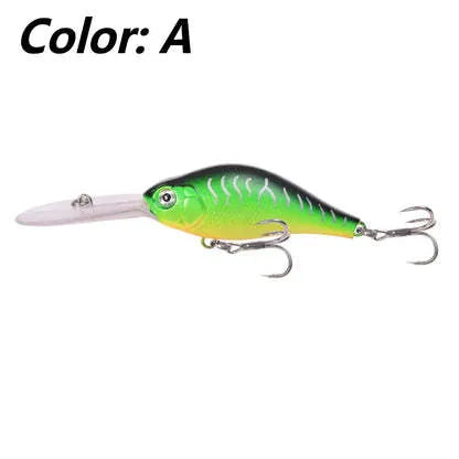 105mm deep diving minnow fishing lure with long tongue board in multiple colour options