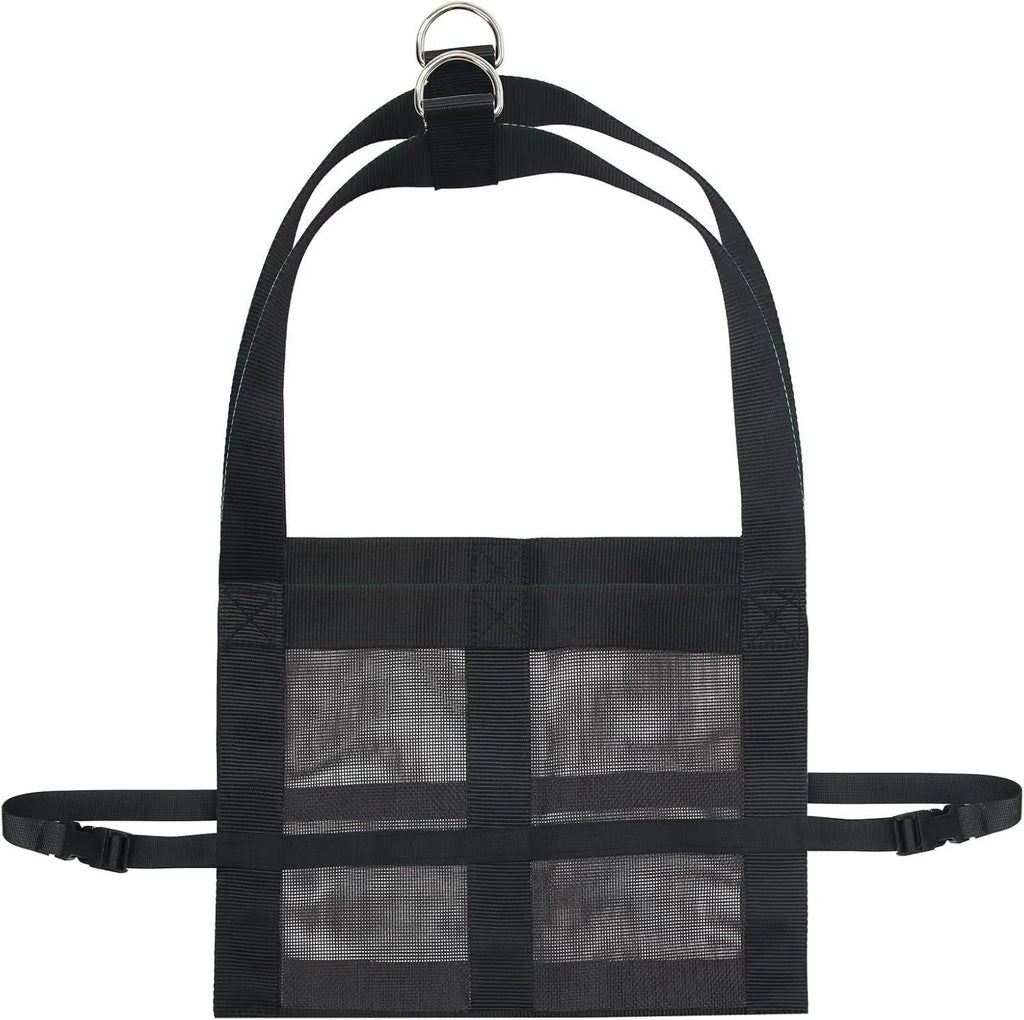Black livestock weighing sling measuring 35cm wide by 150cm long for calves and large dogs