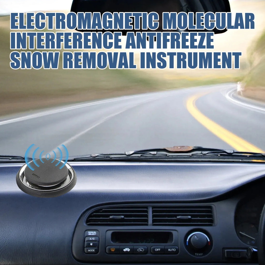 Black portable car de-icing instrument with compact 7.4 cm square dimensions for vehicle ice removal
