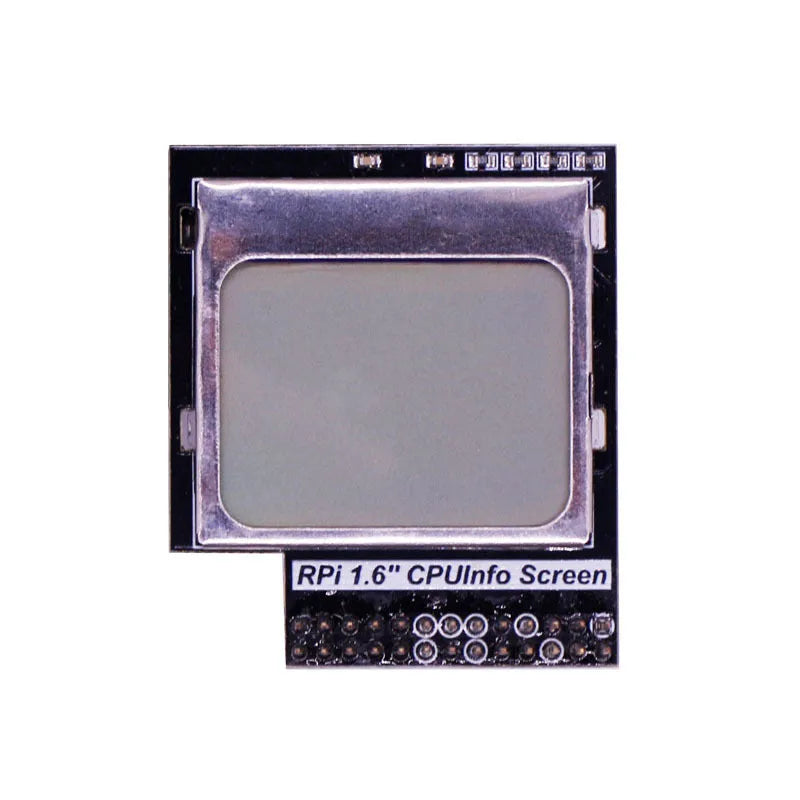 Small 1.6 inch LCD display module for Raspberry Pi with a visible backlight switch on the side.