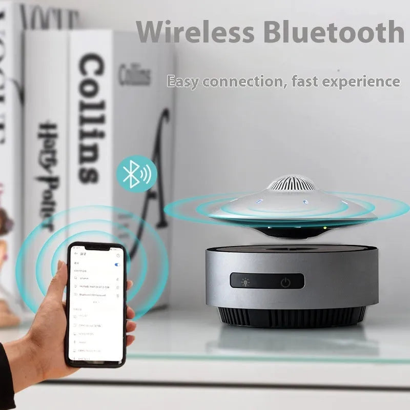 Automatic lifting magnetic levitation Bluetooth speaker in automatic lifting audio colour with injection moulded ABS construction