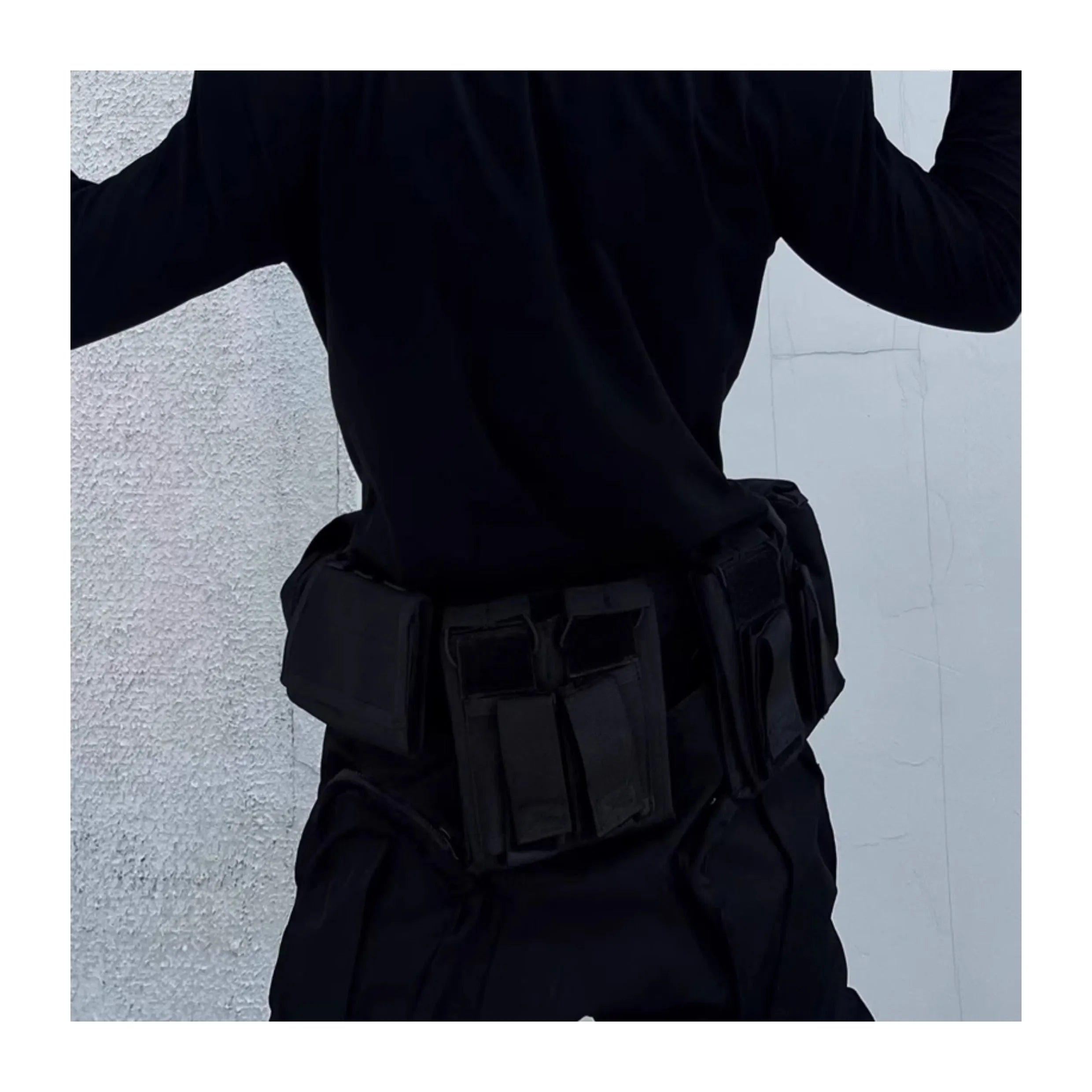 Black detachable multifunctional tactical belt with fabric and alloy buckle for men and women