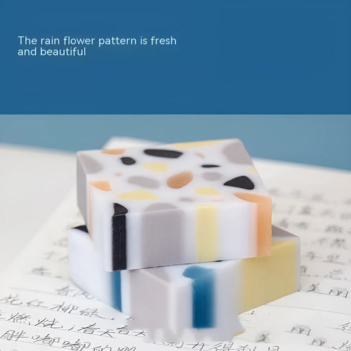 Brick-shaped white rubber eraser for student pencil correction and school supplies
