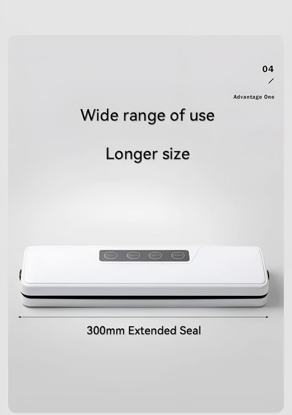White compact automatic vacuum sealer machine with wireless charging capability for food preservation