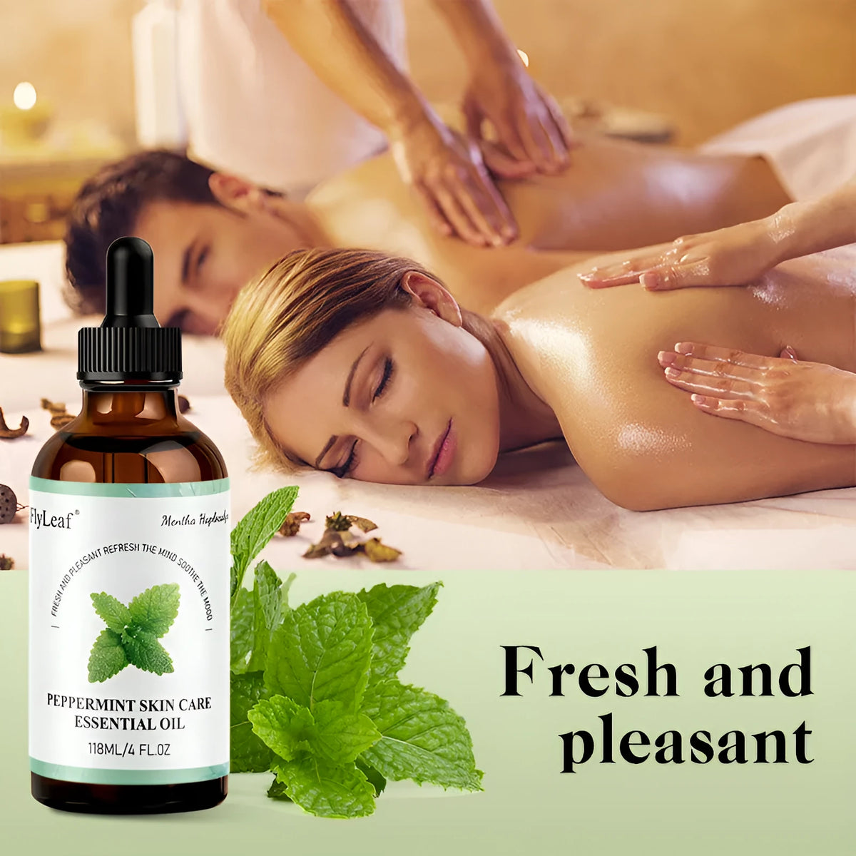 118ml bottle of pure natural peppermint essential oil for diffuser and massage
