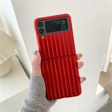 Samsung Z Flip3 ultra-thin flip phone case in solid colours showing front and back views