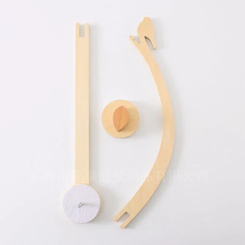 Wooden bird bed bell bracket for infant cot or bed, suitable for 0-3 years
