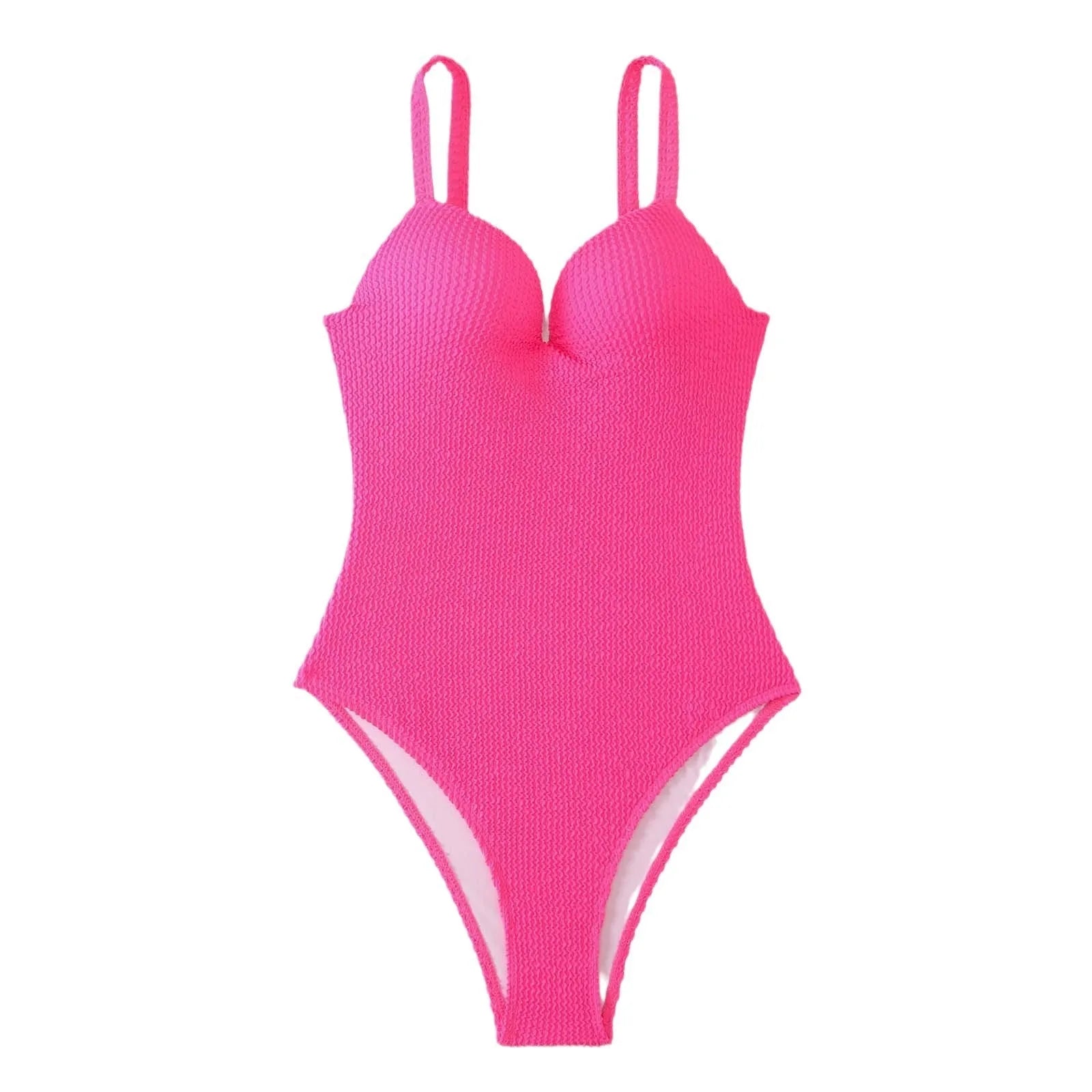 Women's sleeveless one-piece swimsuit with stripe print in various colours on a mannequin