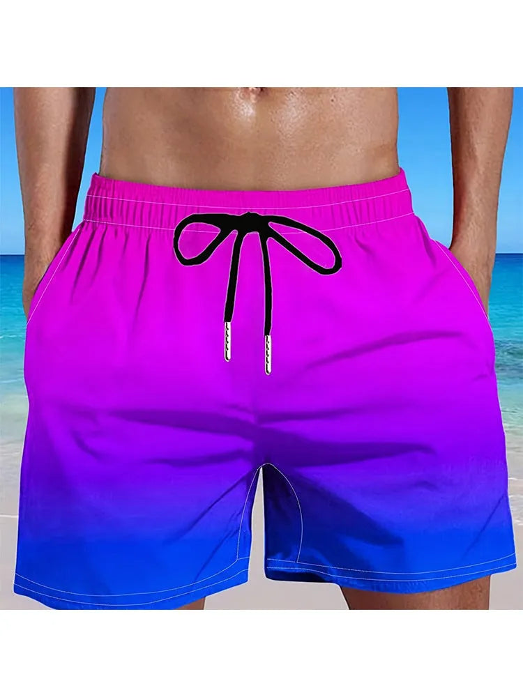 Men's gradient colour 3D digitally printed sport shorts in mesh cloth with athletic design