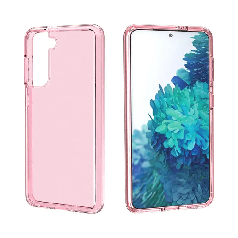 Samsung Galaxy phone case in TPU and PC hard-shell design, drop-resistant and shockproof, shown in flash grey.