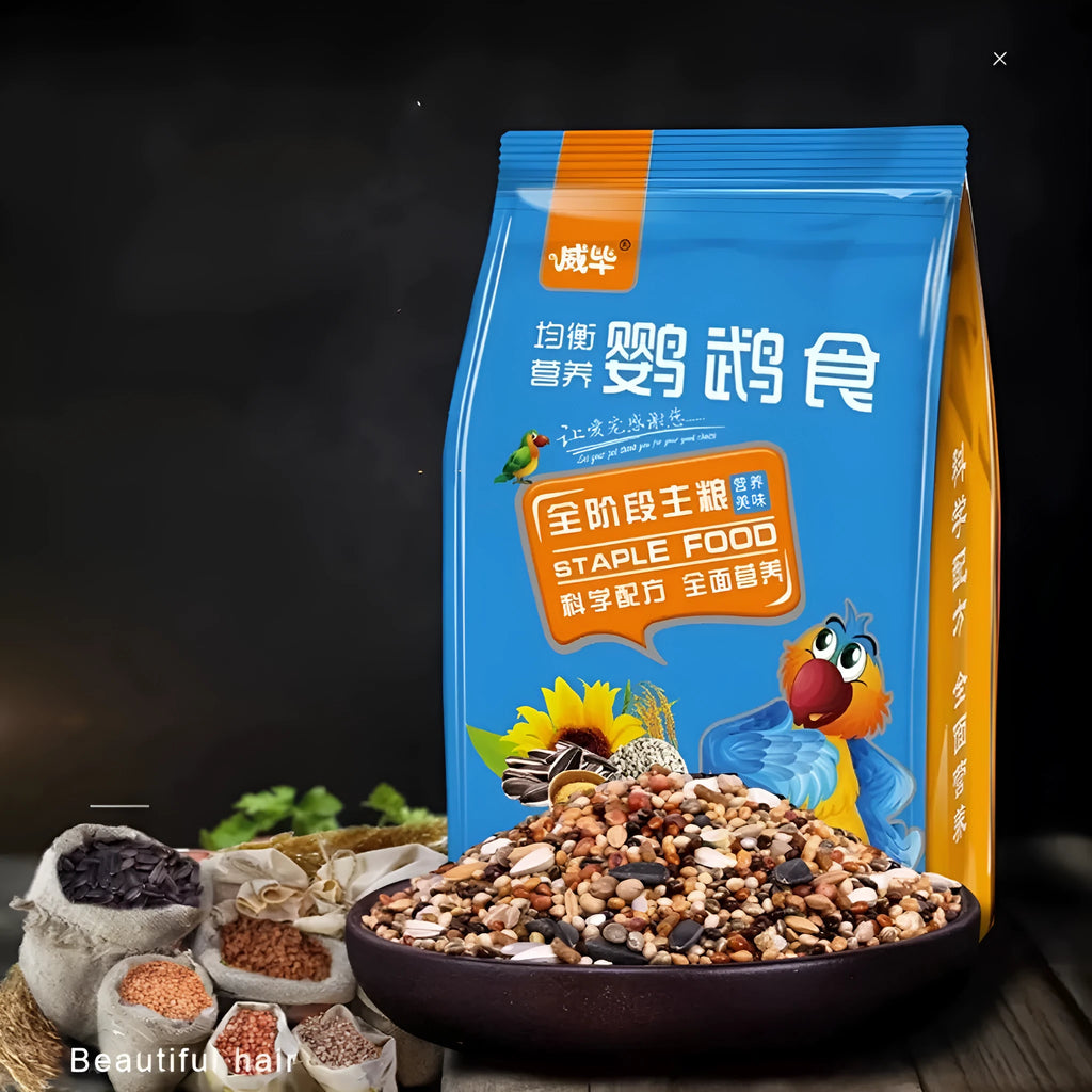 Birds Freddie Wong Mixed Grain With Shell Parrot Food 500g bag with seed mix ingredients list