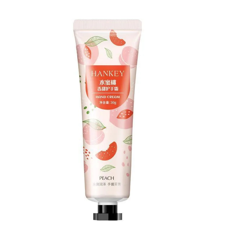 30g tube of fruit-scented hand cream for dry hands with multiple scent options