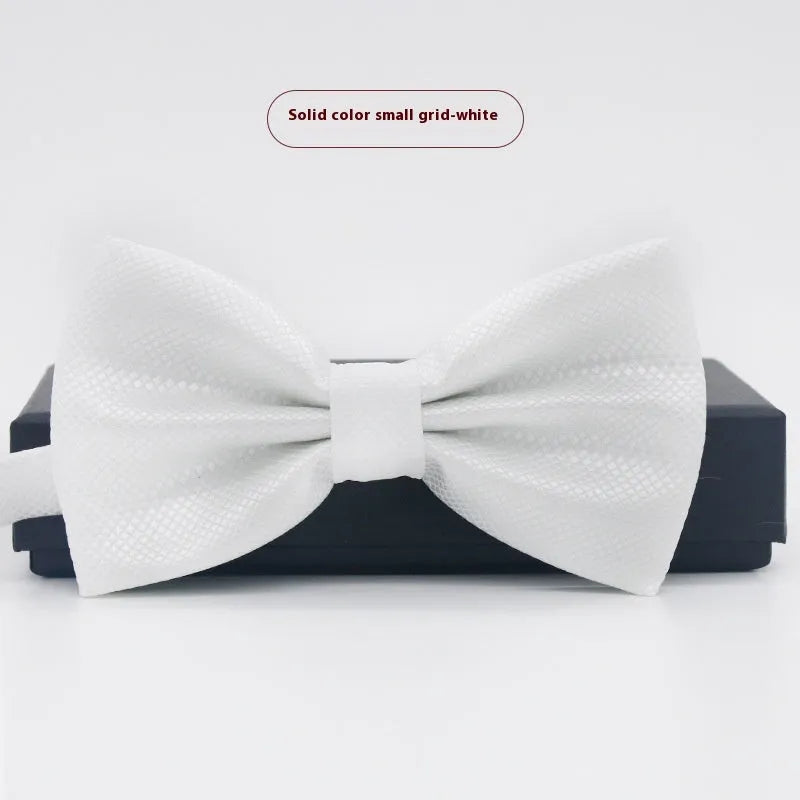 Solid colour flat head polyester bow tie for formal wear and weddings