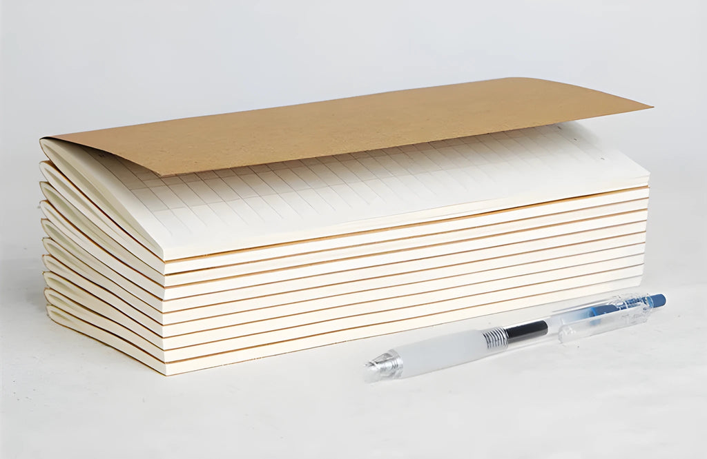 Travel cowhide diary standard refill inner core notebook with saddle stitch binding
