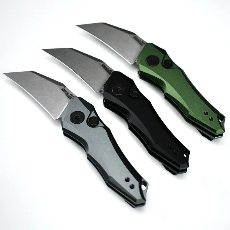 Metal folding pocket knife with 150mm length in black, grey or green colour options