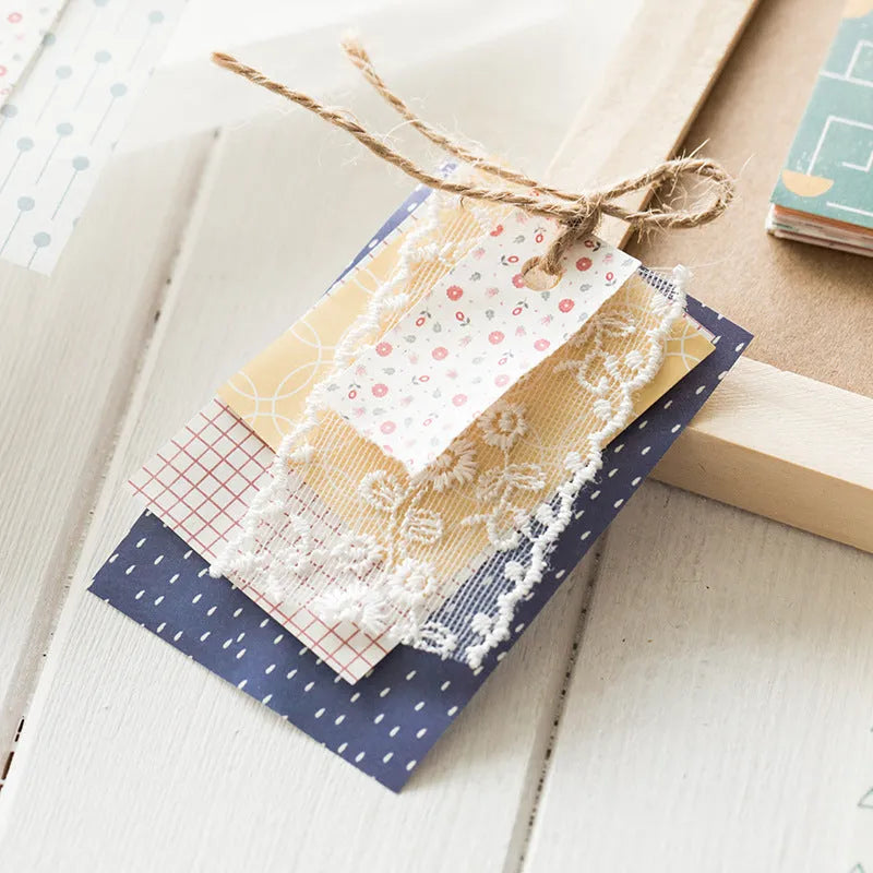 Assorted retro dessert-themed note papers in colours like caramel puff and strawberry coconut, 50 sheets per pack.
