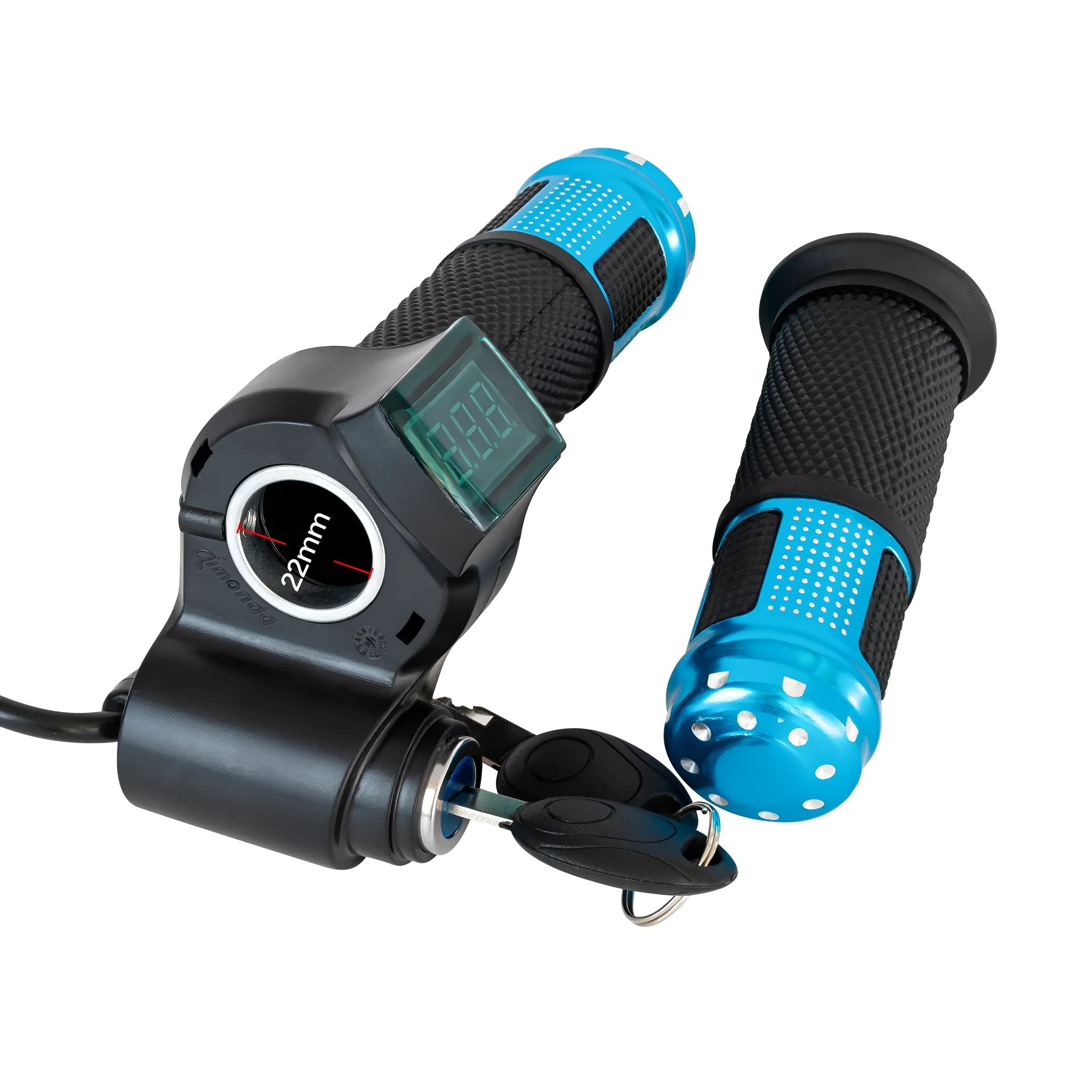 Electric vehicle handlebar section replacement part in blue, red, silver or yellow with 5-core wiring