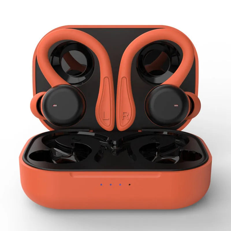 Noise-cancelling true wireless sports headphones with removable ear hooks in five colours