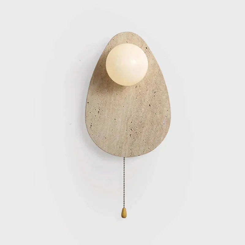 Yellow cave stone marble LED wall lamp with warm white light for bedroom bedside background