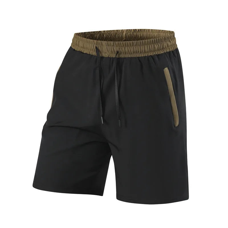 Men's wide waist cropped loose track pants in black and grey for running and fitness
