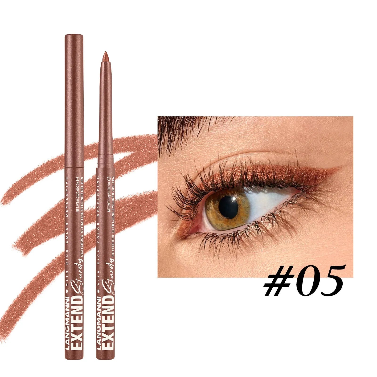 Set of 12 colourful gel glitter eyeliner pencils in vibrant shades for waterproof, long-lasting makeup.