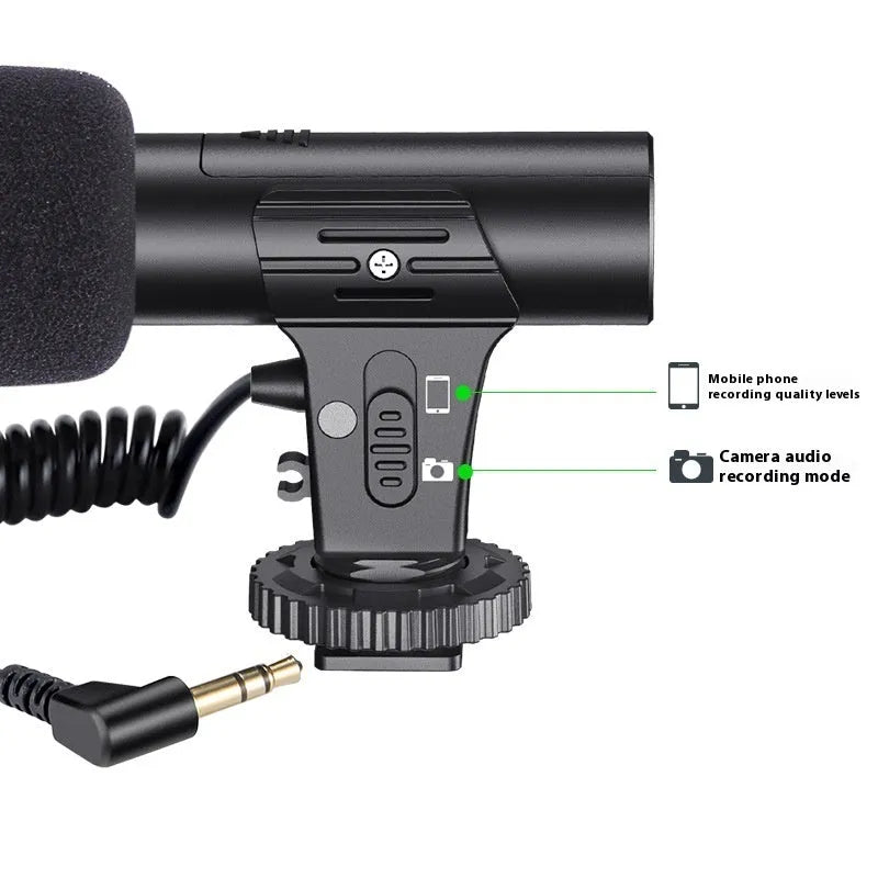Black video recording live camera microphone for mobile phone and computer.