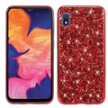 Glitter paste TPU leather Samsung phone case in shiny black with electroplated back cover