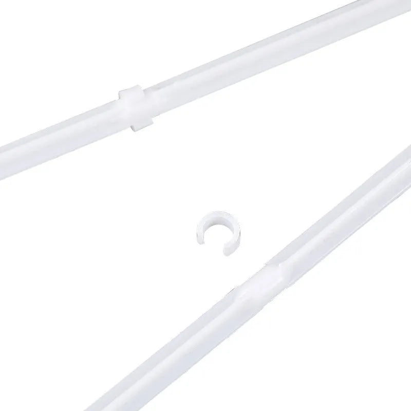Set of 10 white plastic car window flag holder clips on a flat surface.