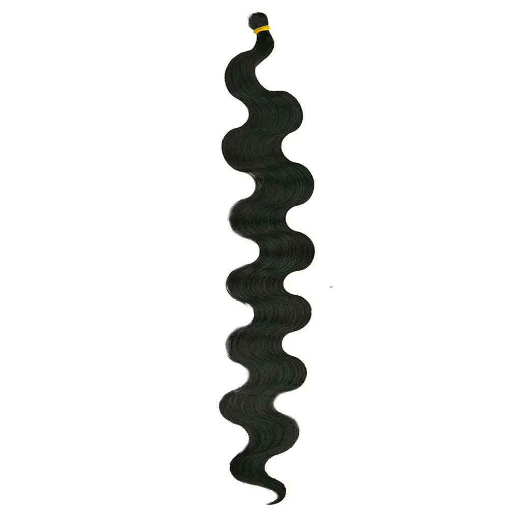 Wine red 24-inch big wave crochet braid hair extensions made from synthetic chemical fibre.